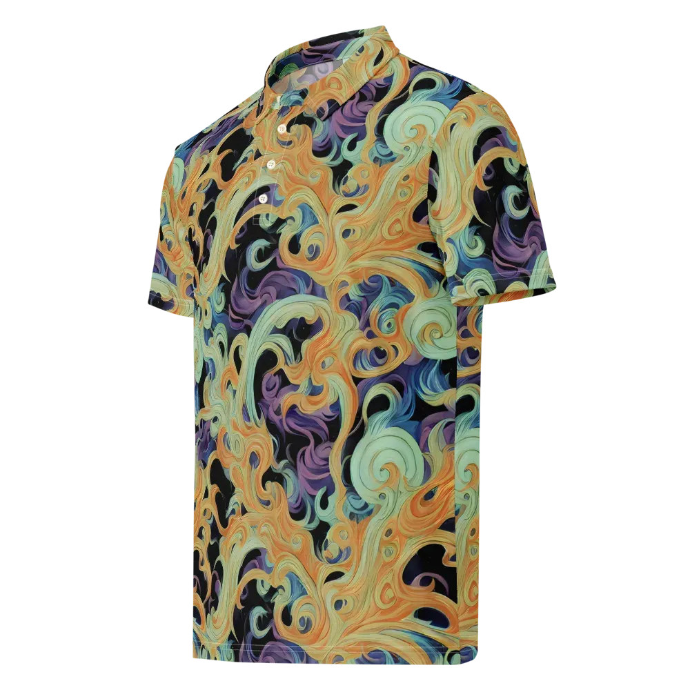 Velvet Vortex on Men's Slim Fit Polo Shirt — Left Front