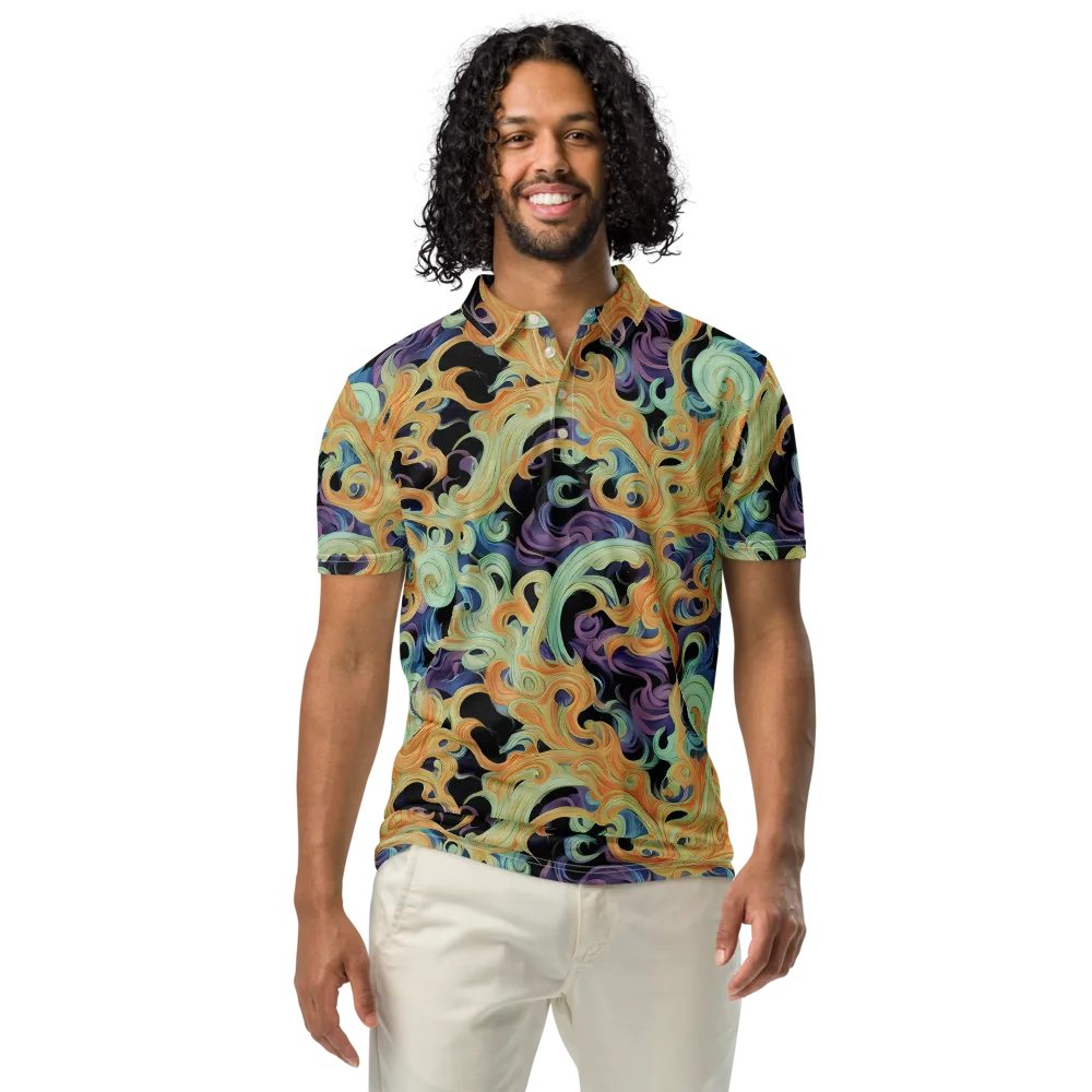 Velvet Vortex on Men's Slim Fit Polo Shirt — Front