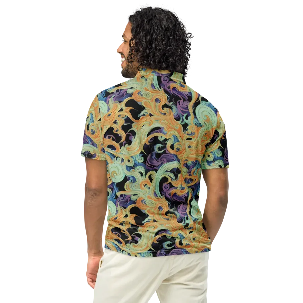 Velvet Vortex on Men's Slim Fit Polo Shirt — Back