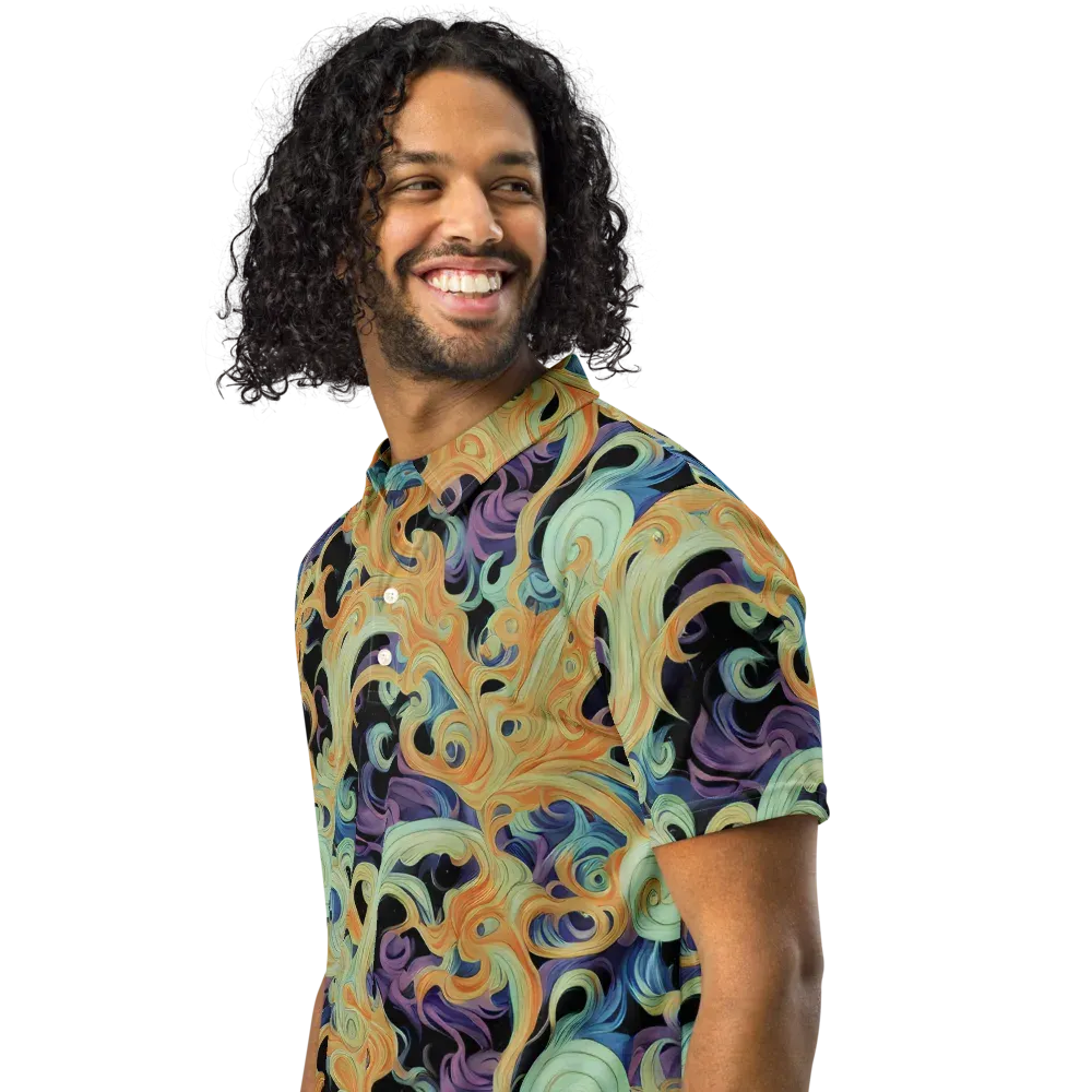 Velvet Vortex on Men's Slim Fit Polo Shirt — Left Front
