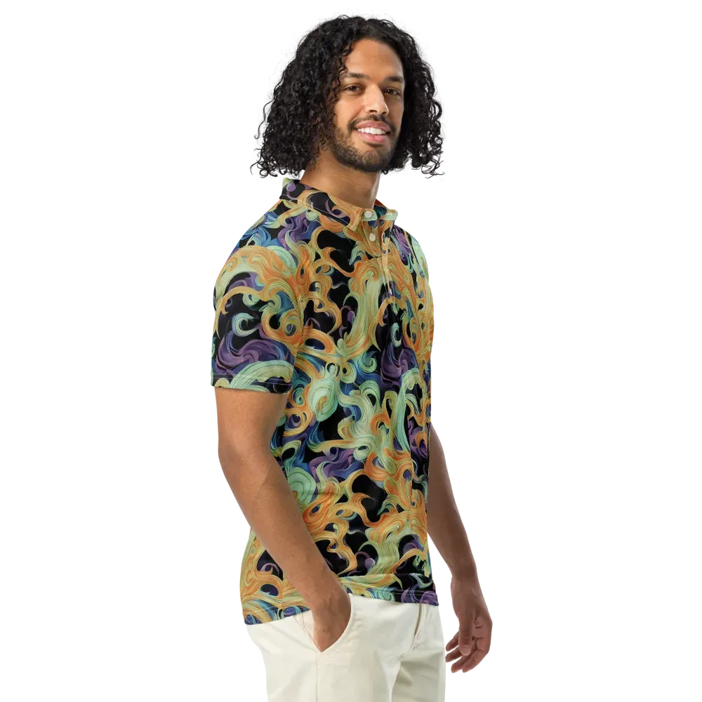 Velvet Vortex on Men's Slim Fit Polo Shirt — Right Front