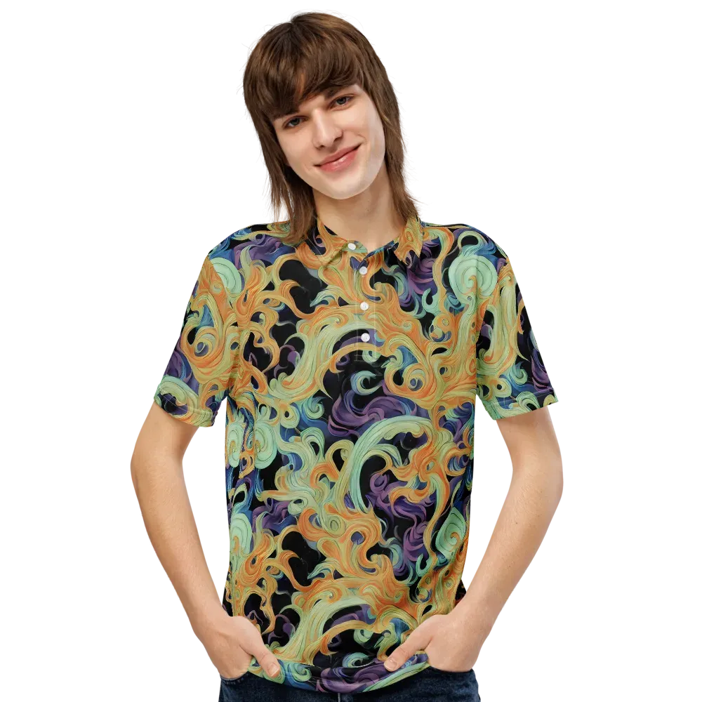 Velvet Vortex on Men's Slim Fit Polo Shirt — Front