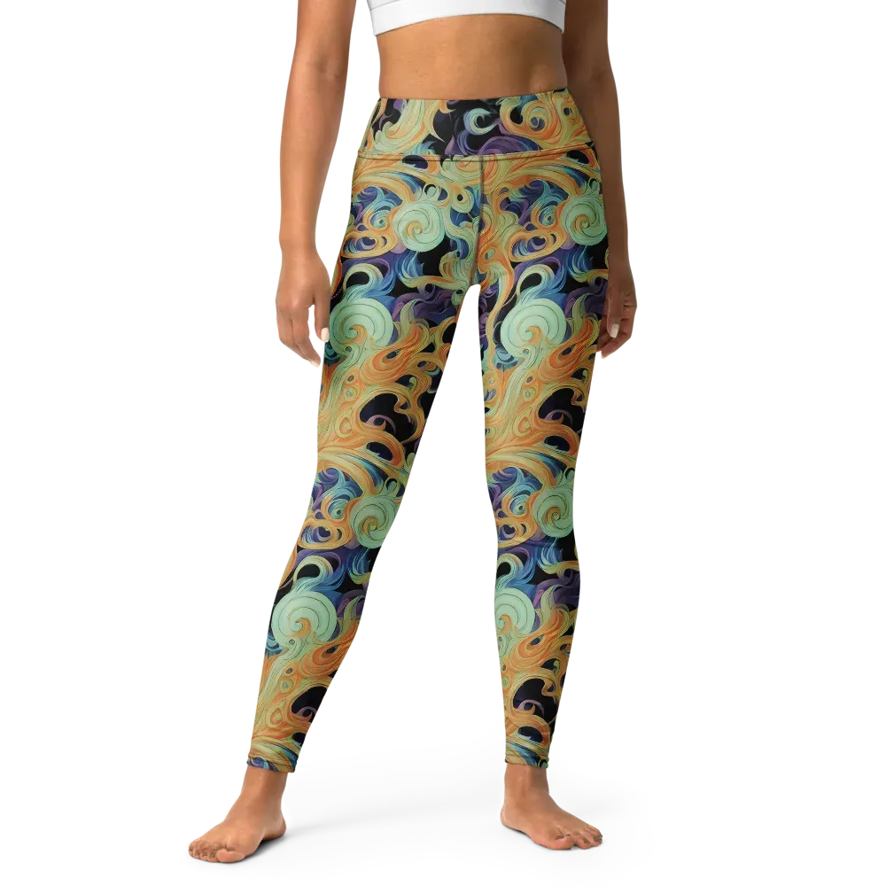 Velvet Vortex on Yoga Leggings — Front