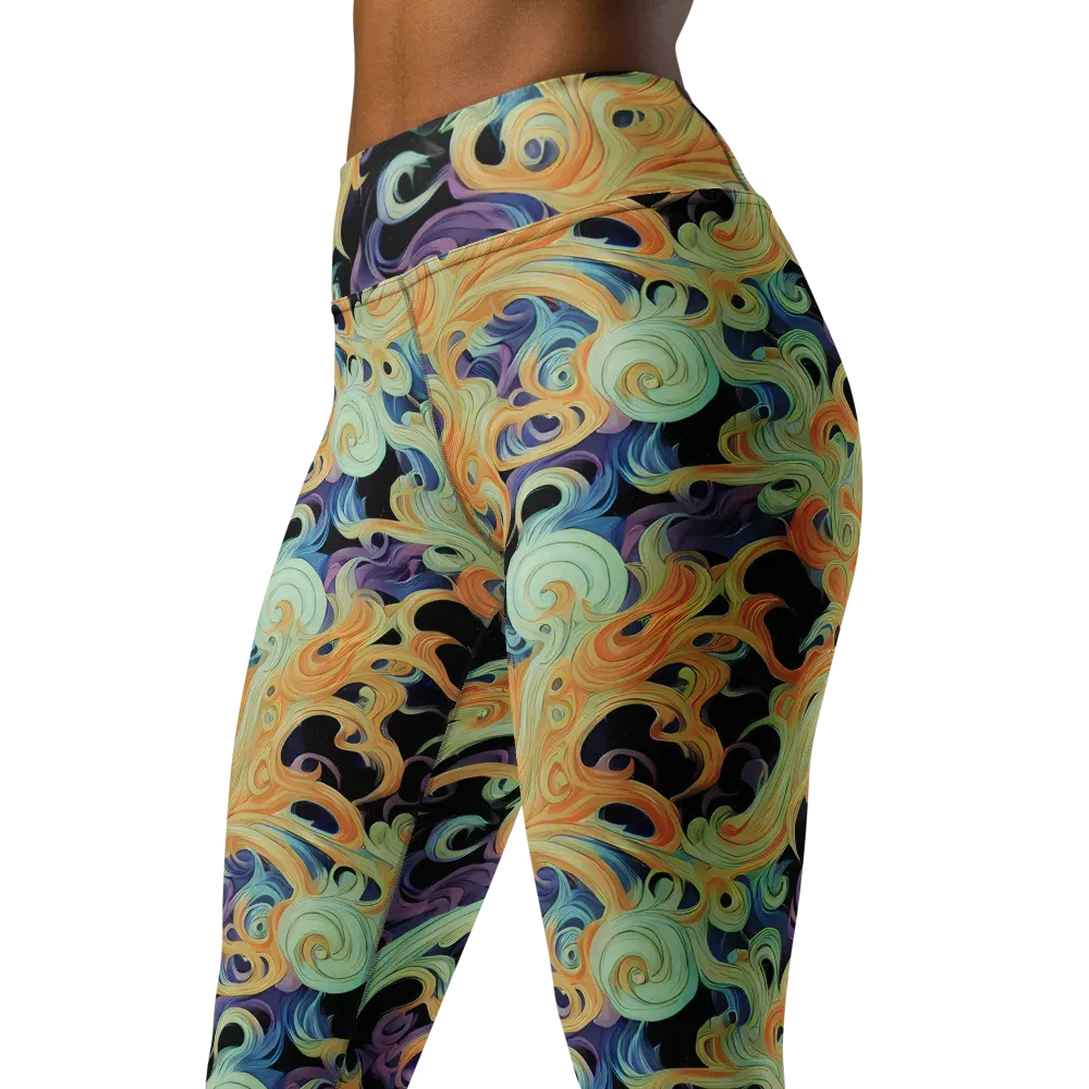 Velvet Vortex on Yoga Leggings — Left Front