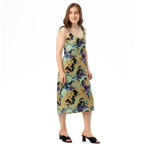 Velvet Vortex on a Slip Dress