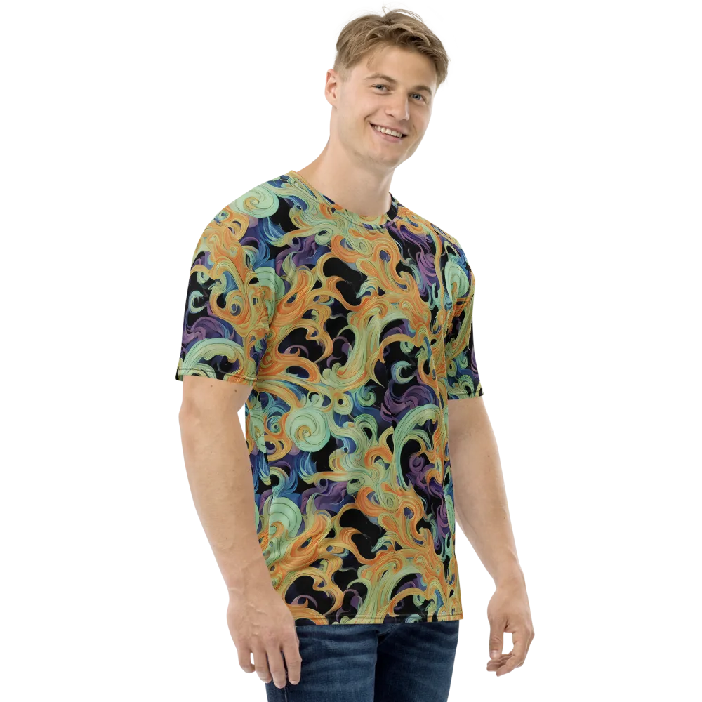 Velvet Vortex on Men's Crew Neck T-Shirt — Right