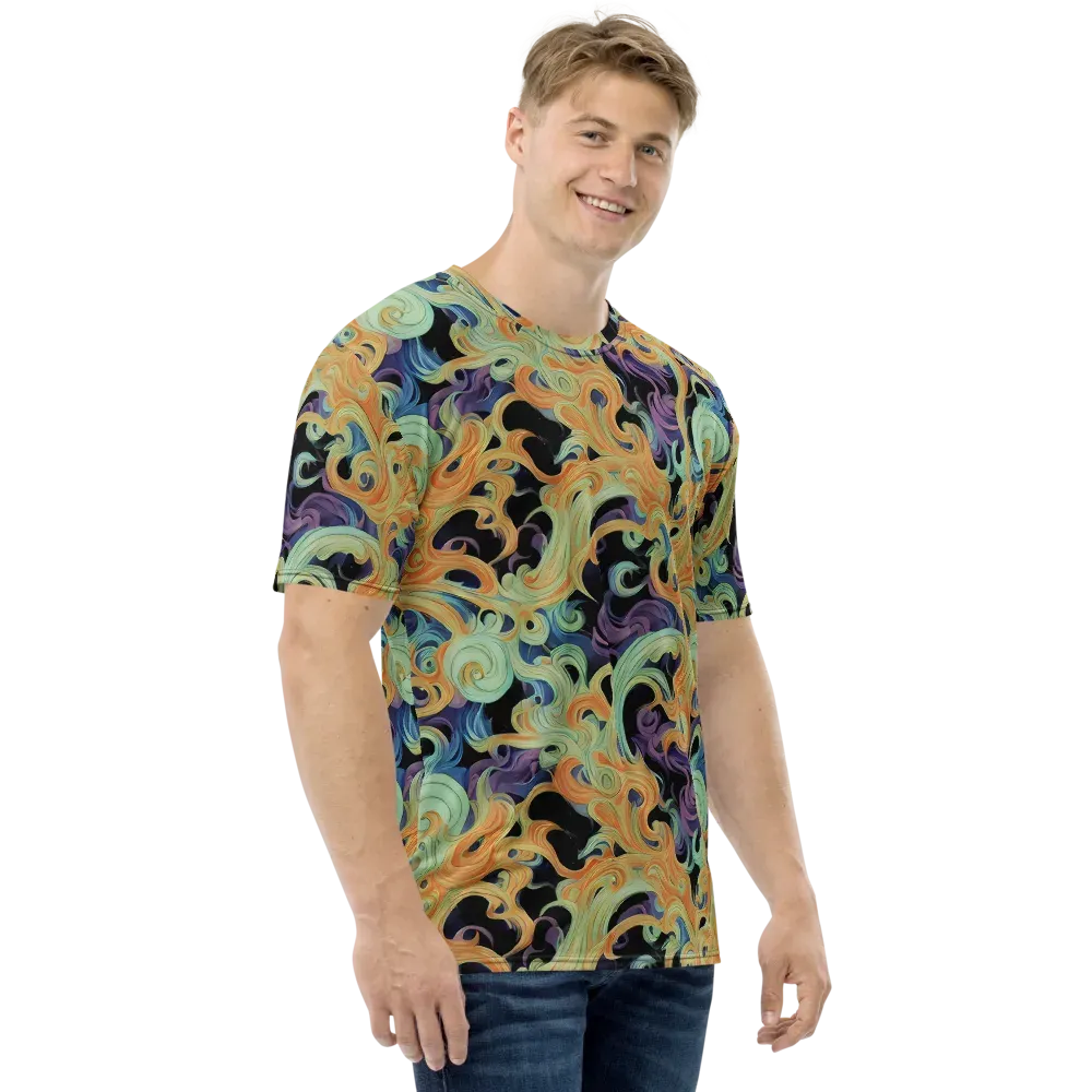 Velvet Vortex on Men's Crew Neck T-Shirt — Right