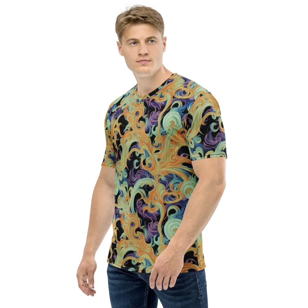 Velvet Vortex on Men's Crew Neck T-Shirt — Left