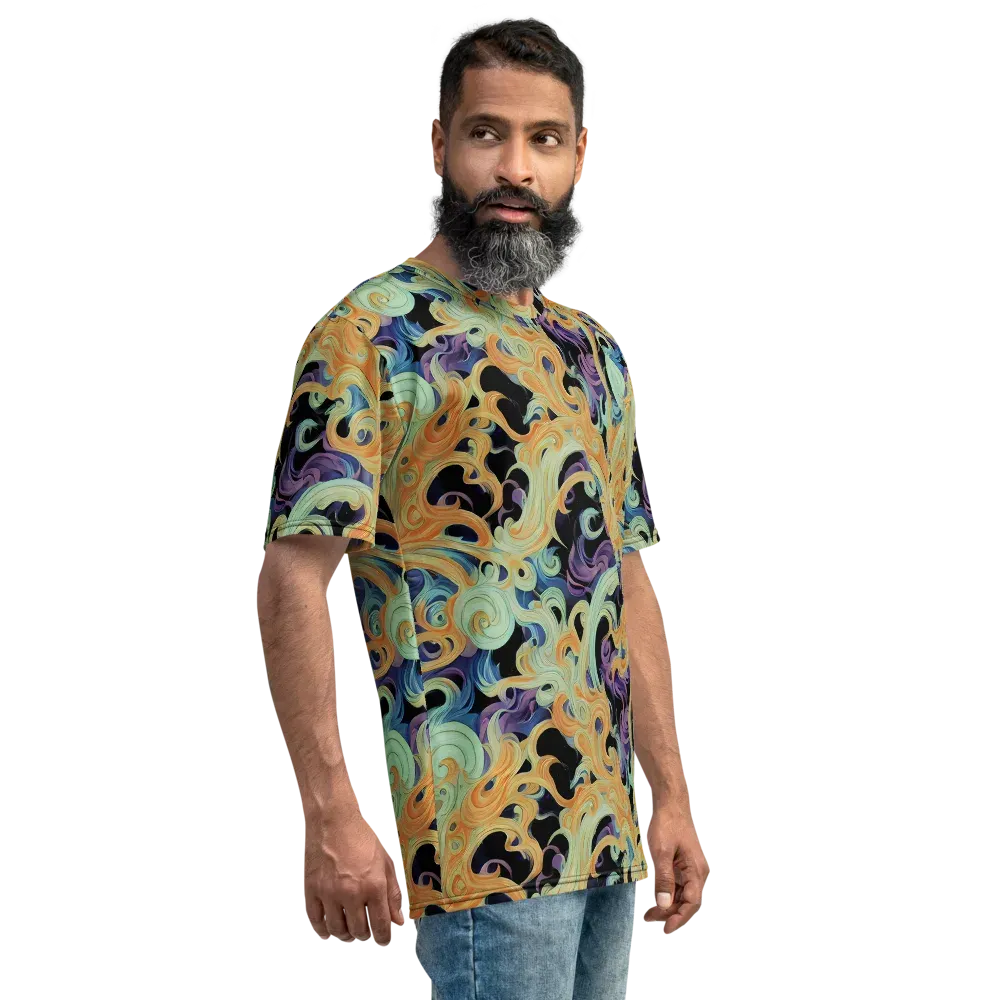 Velvet Vortex on Men's Crew Neck T-Shirt — Right
