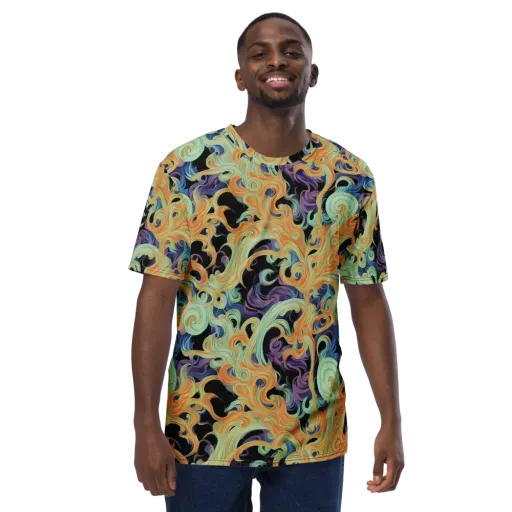 Velvet Vortex on a Men's Crew Neck T-Shirt