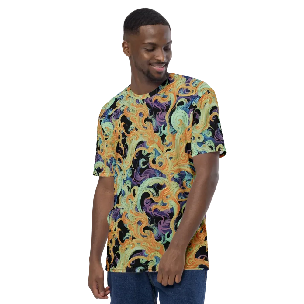 Velvet Vortex on Men's Crew Neck T-Shirt — Left