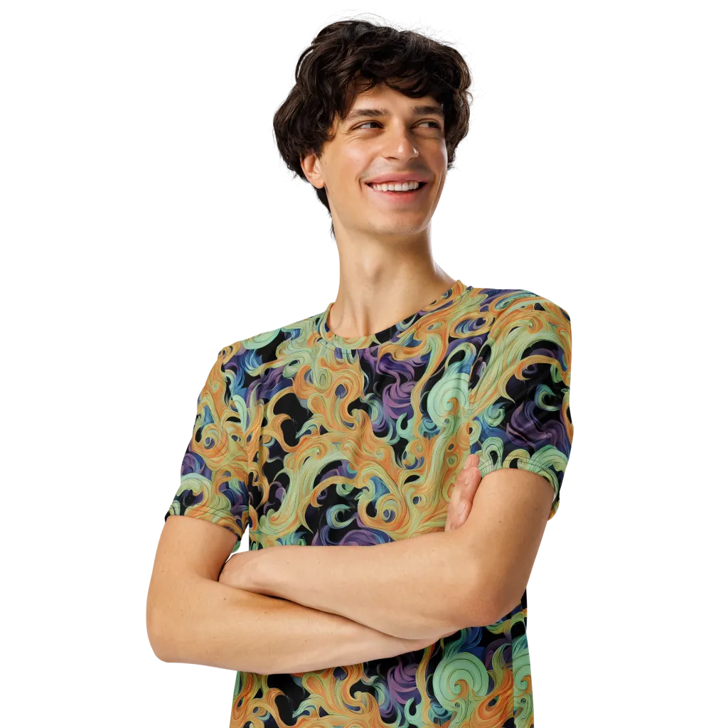 Velvet Vortex on Men's Crew Neck T-Shirt — Left Front