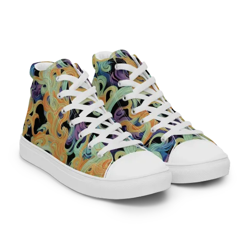Velvet Vortex on a Men's High Top Canvas Shoes