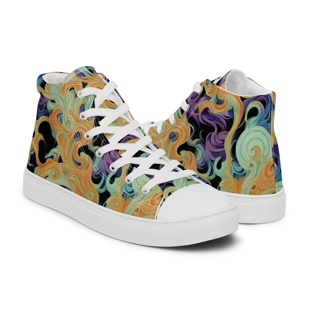 Velvet Vortex on Men's High Top Canvas Shoes — Right