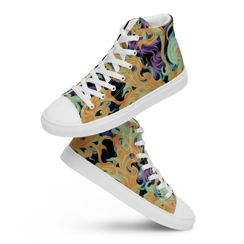 Velvet Vortex on Men's High Top Canvas Shoes — Front