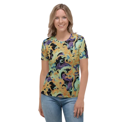 Velvet Vortex on a Women's Crew Neck T-Shirt