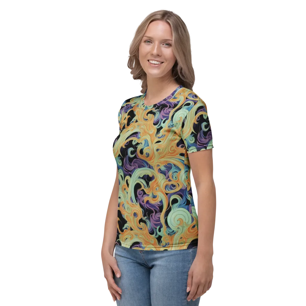Velvet Vortex on Women's Crew Neck T-Shirt — Left