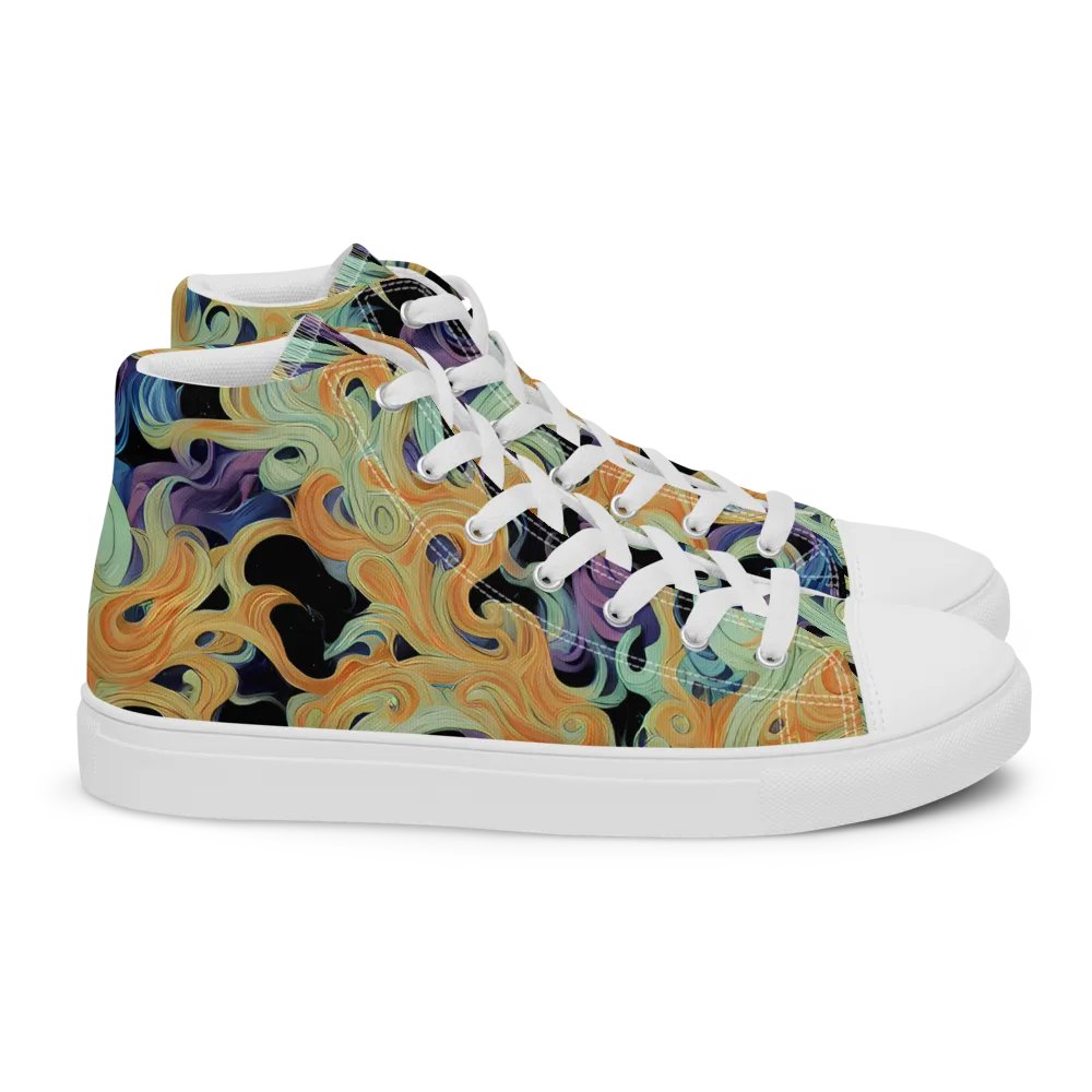 Velvet Vortex on Women's High Top Canvas Shoes — Right