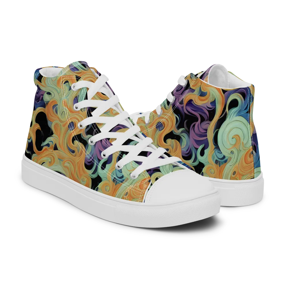 Velvet Vortex on Women's High Top Canvas Shoes — Right