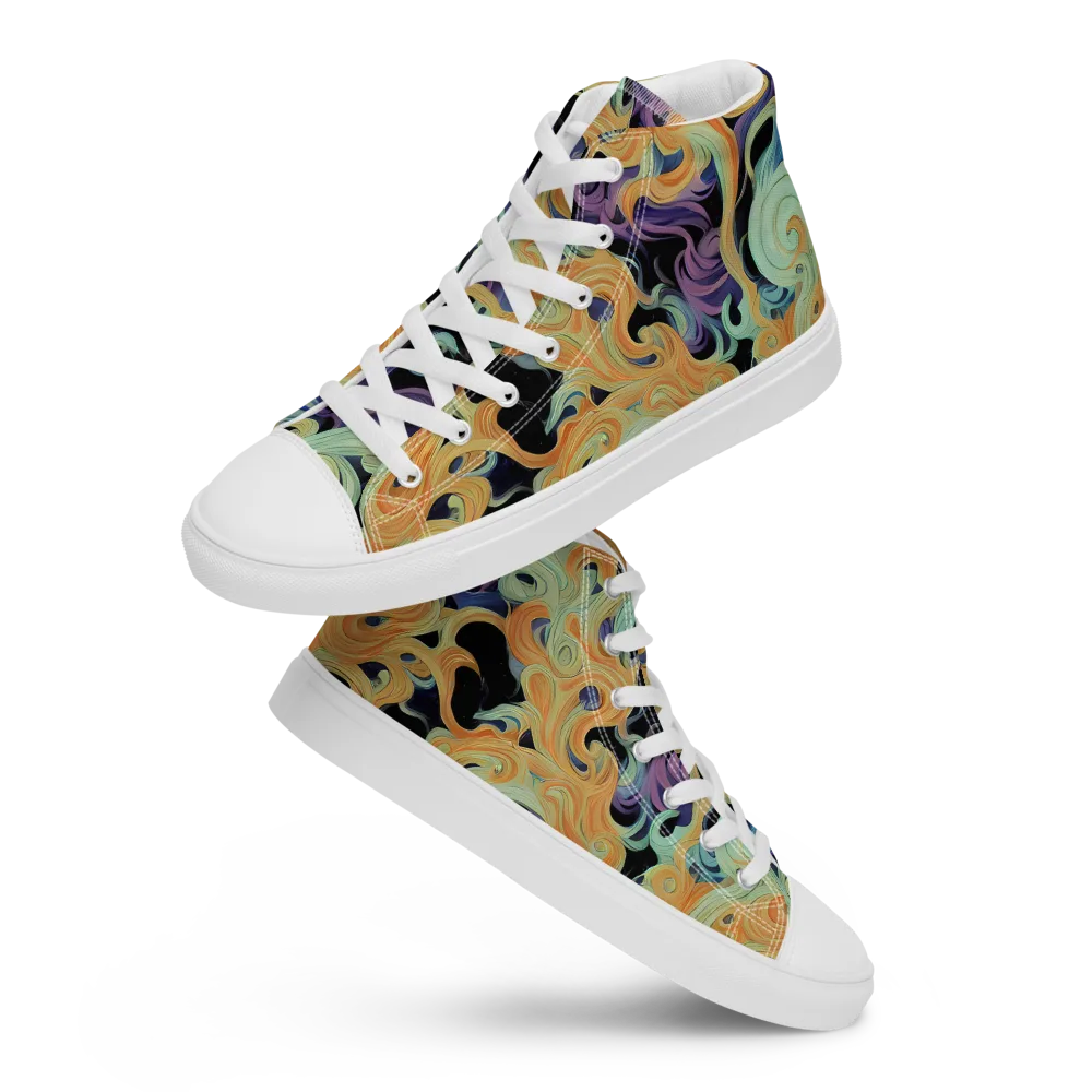 Velvet Vortex on Women's High Top Canvas Shoes — Front