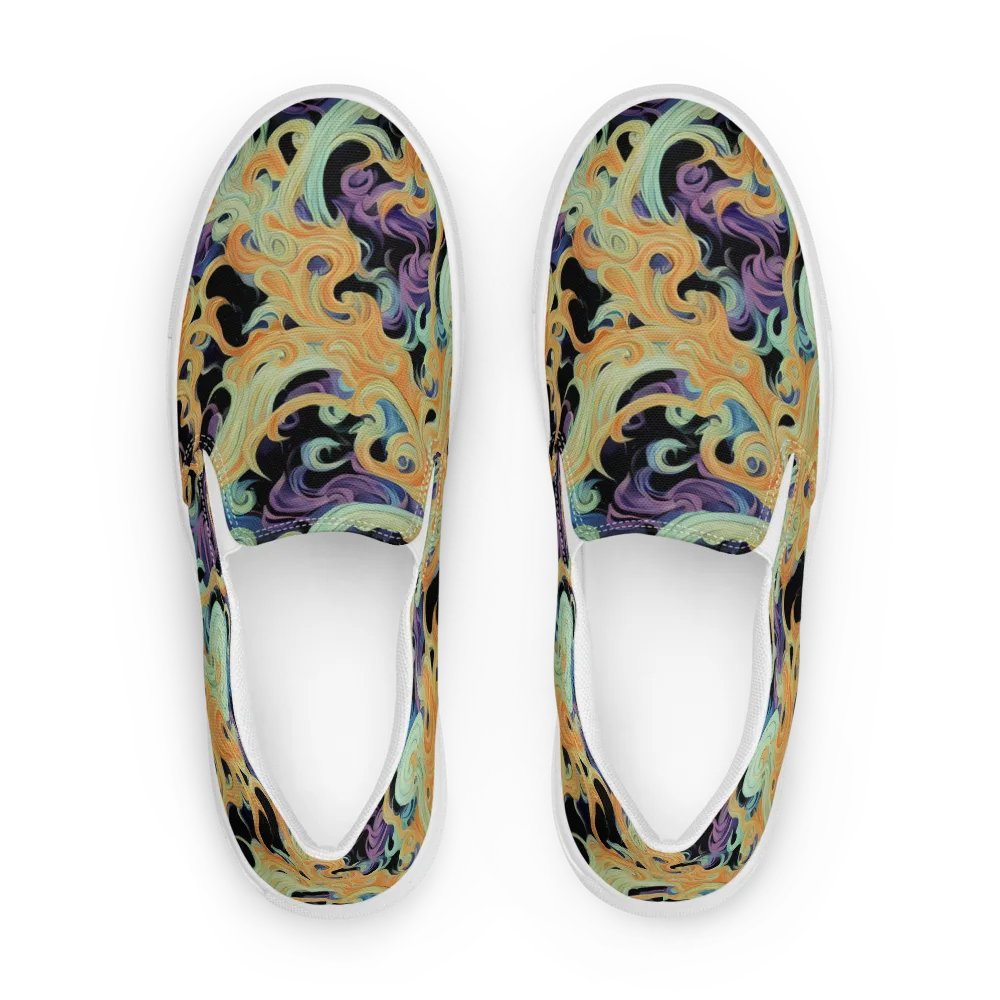 Velvet Vortex on Men's Slip-On Canvas Shoes — Front