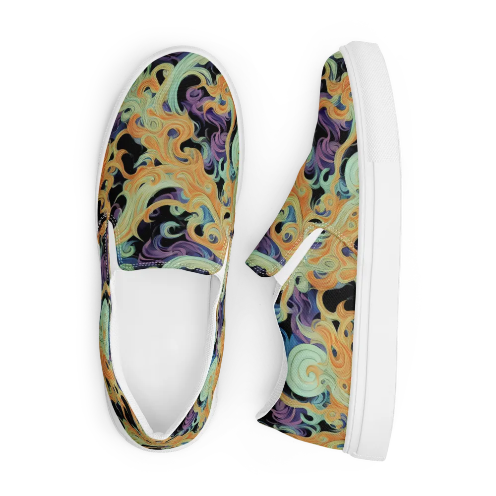 Velvet Vortex on Men's Slip-On Canvas Shoes — Front