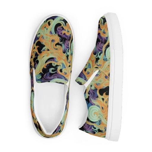 Velvet Vortex on a Men's Slip-On Canvas Shoes