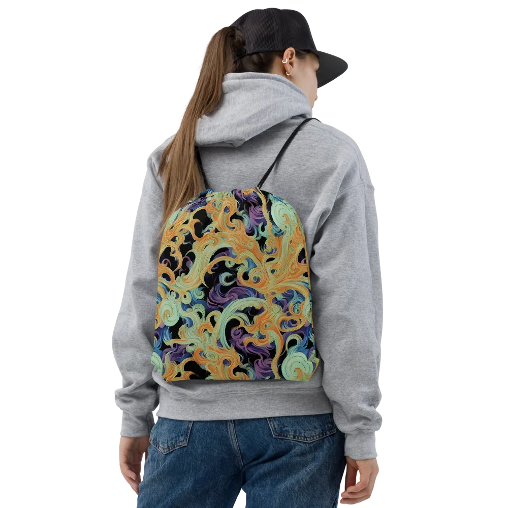 Velvet Vortex on Drawstring Bag — Front