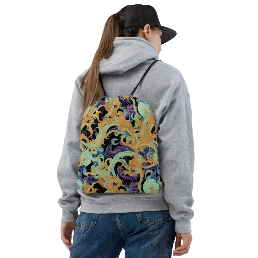 Velvet Vortex on Drawstring Bag — Front