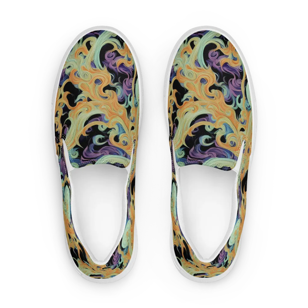 Velvet Vortex on Women's Slip-On Canvas Shoes — Front