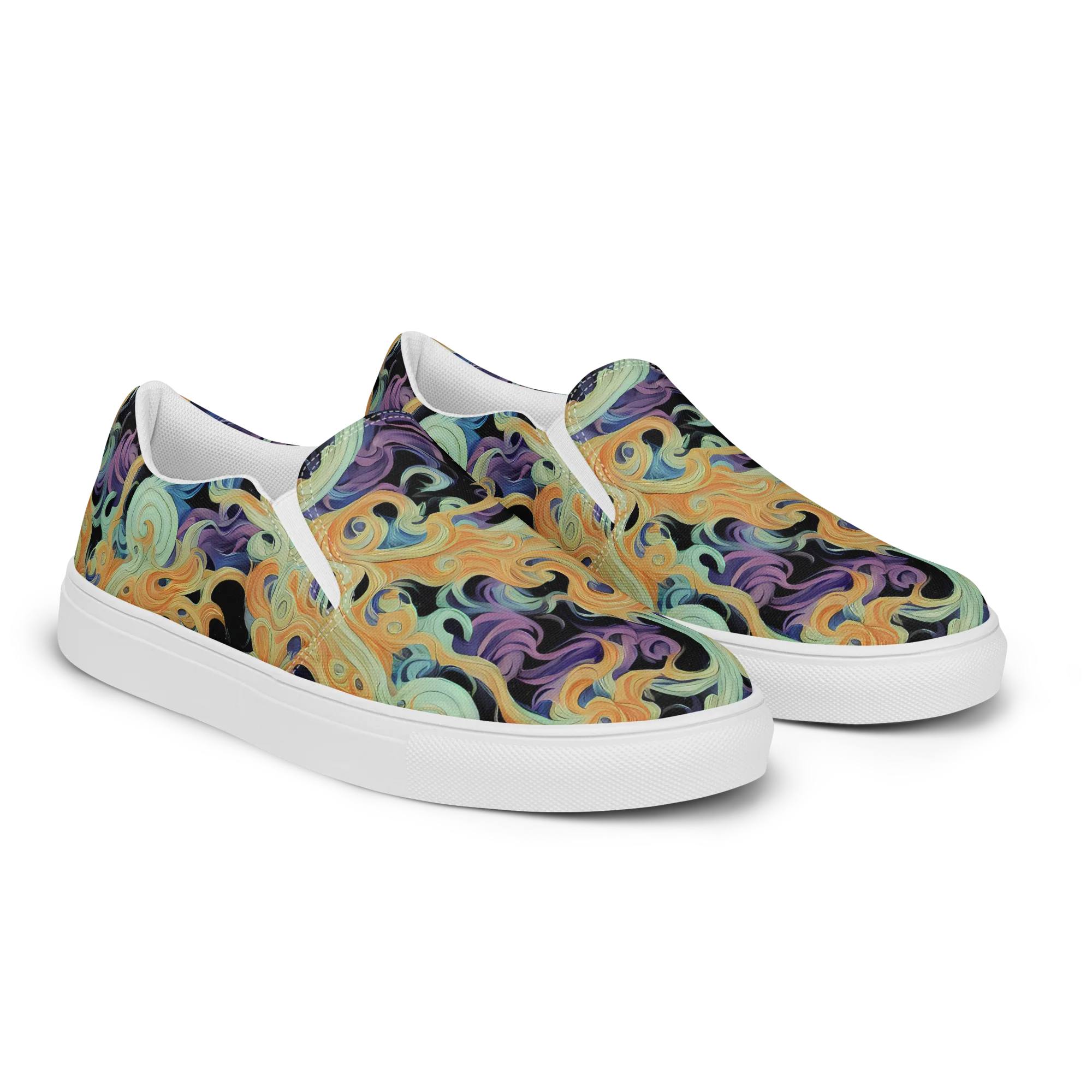 Velvet Vortex on Women's Slip-On Canvas Shoes — Right Front