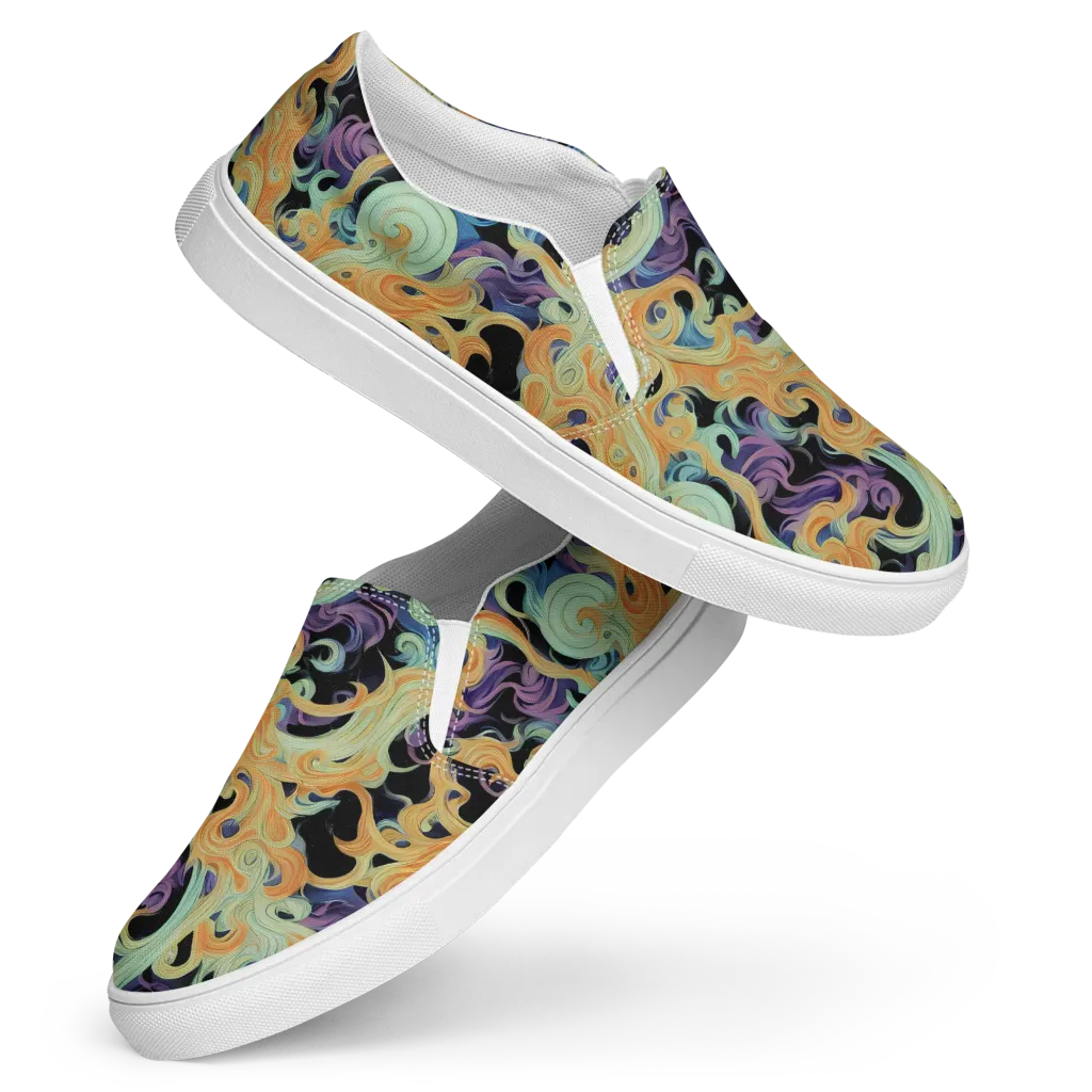 Velvet Vortex on Women's Slip-On Canvas Shoes — Front