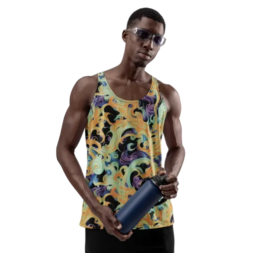 Velvet Vortex on a Men's Tank Top