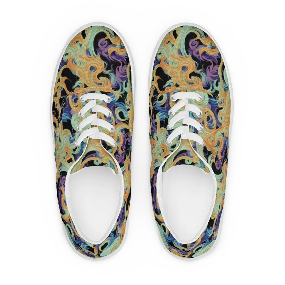 Velvet Vortex on Men's Lace-Up Canvas Shoes — Front