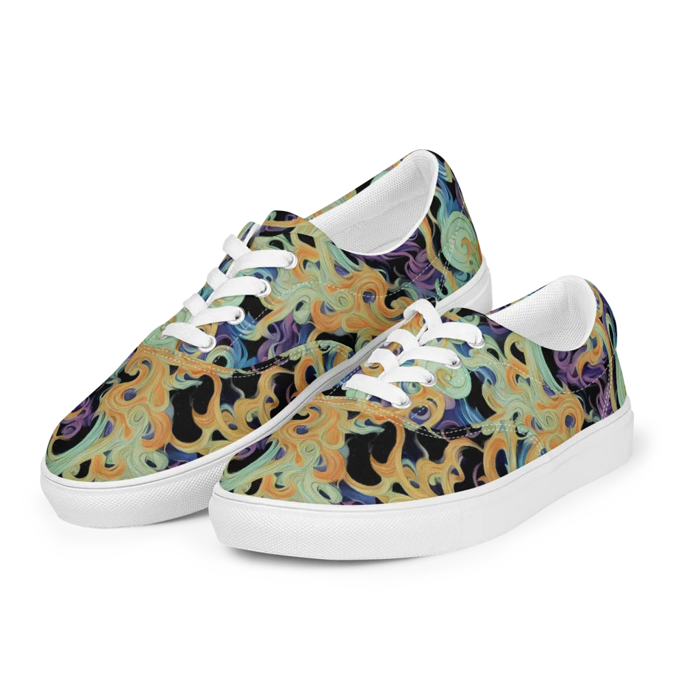 Velvet Vortex on Men's Lace-Up Canvas Shoes — Left Front