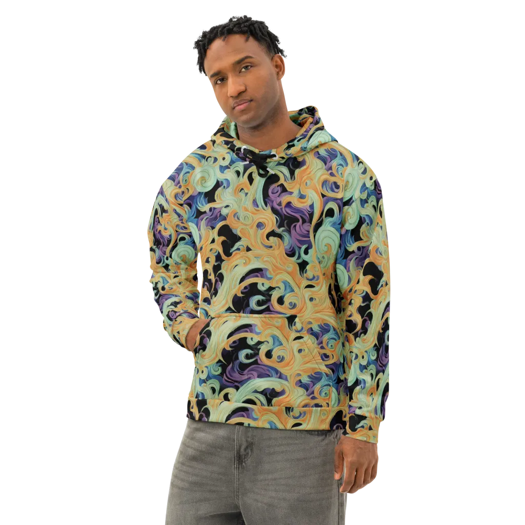 Velvet Vortex on Cotton Hoodie — Left Front