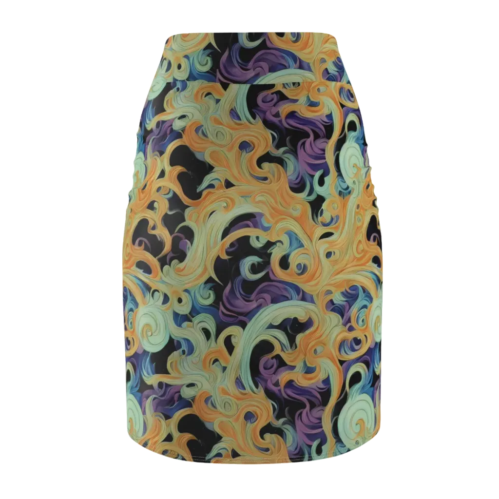 Velvet Vortex on Pencil Skirt — Back