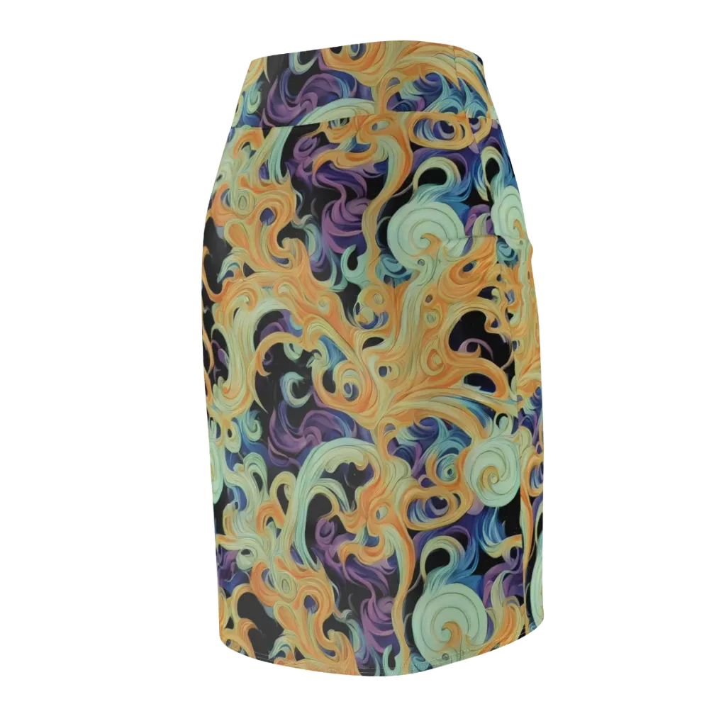 Velvet Vortex on Pencil Skirt — Back Side