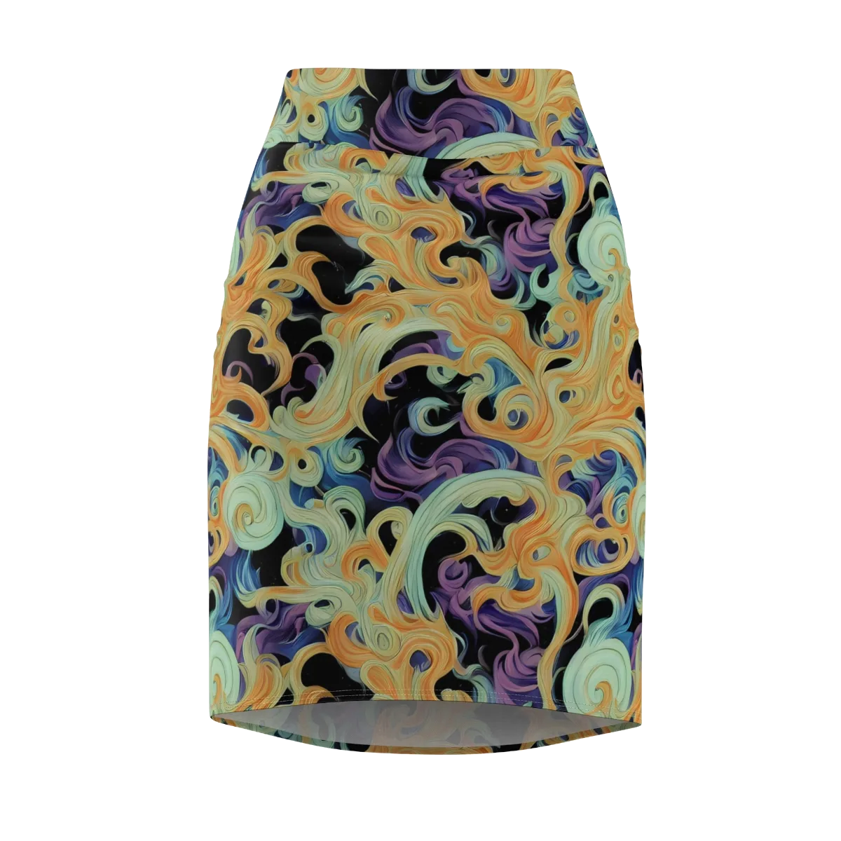 Velvet Vortex on Pencil Skirt — Front