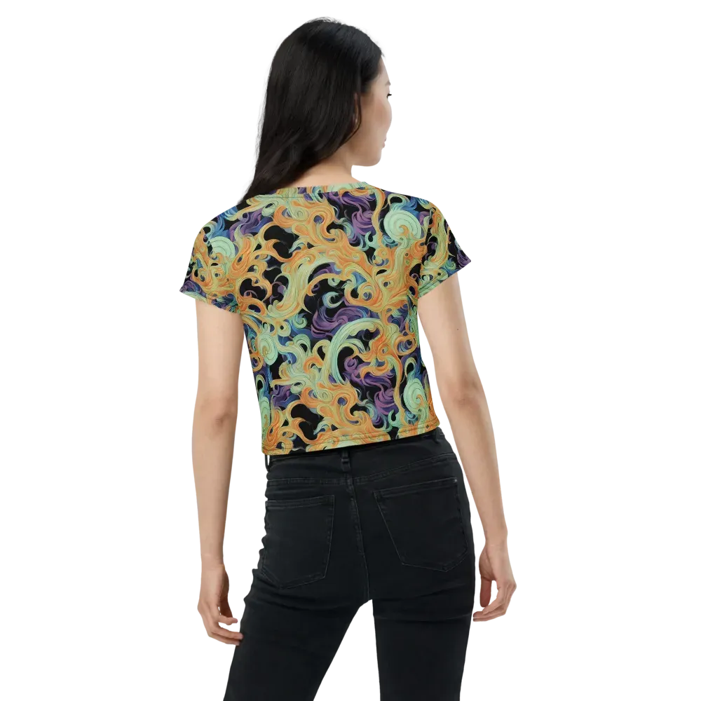 Velvet Vortex on Crop Tee — Back
