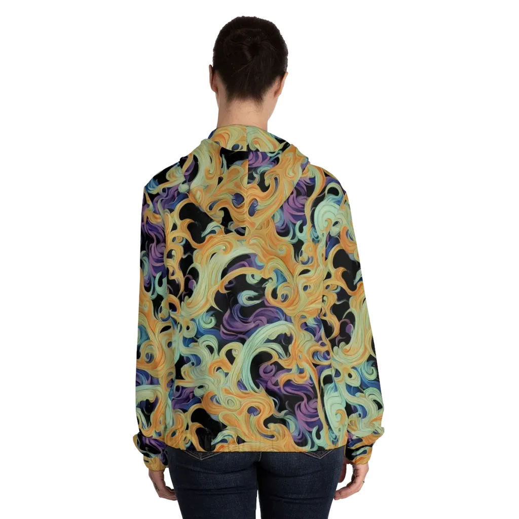 Velvet Vortex on Women's Full-Zip Hoodie — Back On Person
