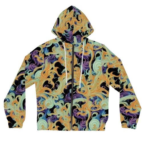 Velvet Vortex on a Women's Full-Zip Hoodie