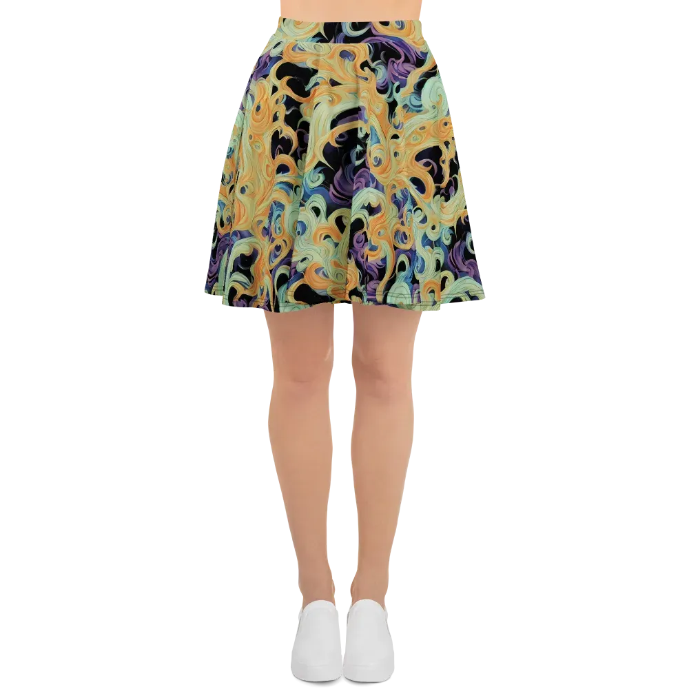 Velvet Vortex on Skater Skirt — Front