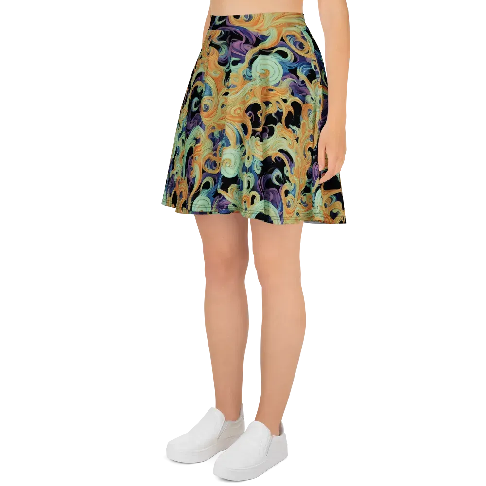 Velvet Vortex on Skater Skirt — Left