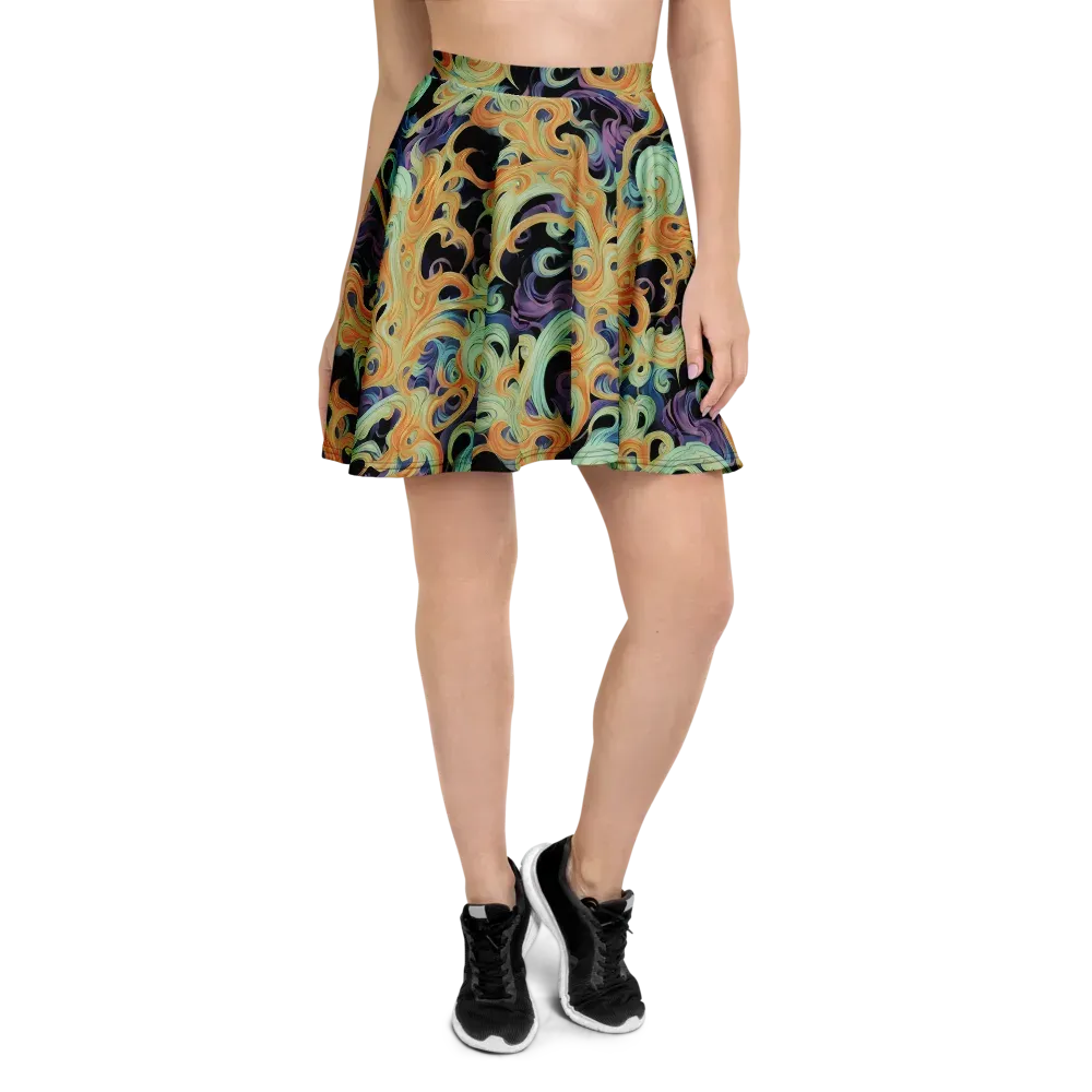 Velvet Vortex on Skater Skirt — Front