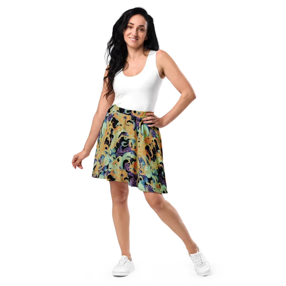 Velvet Vortex on Skater Skirt — Front