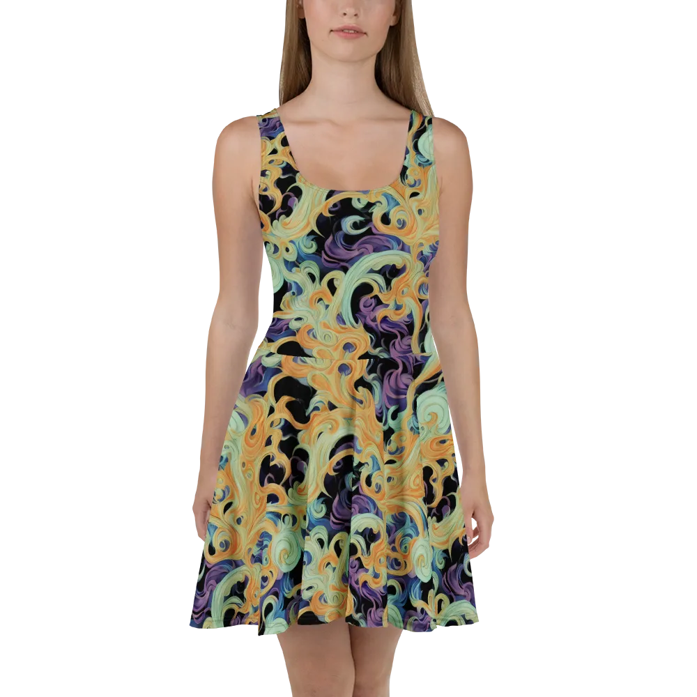 Velvet Vortex on Skater Dress — Front