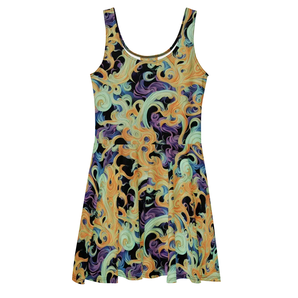 Velvet Vortex on Skater Dress — Front