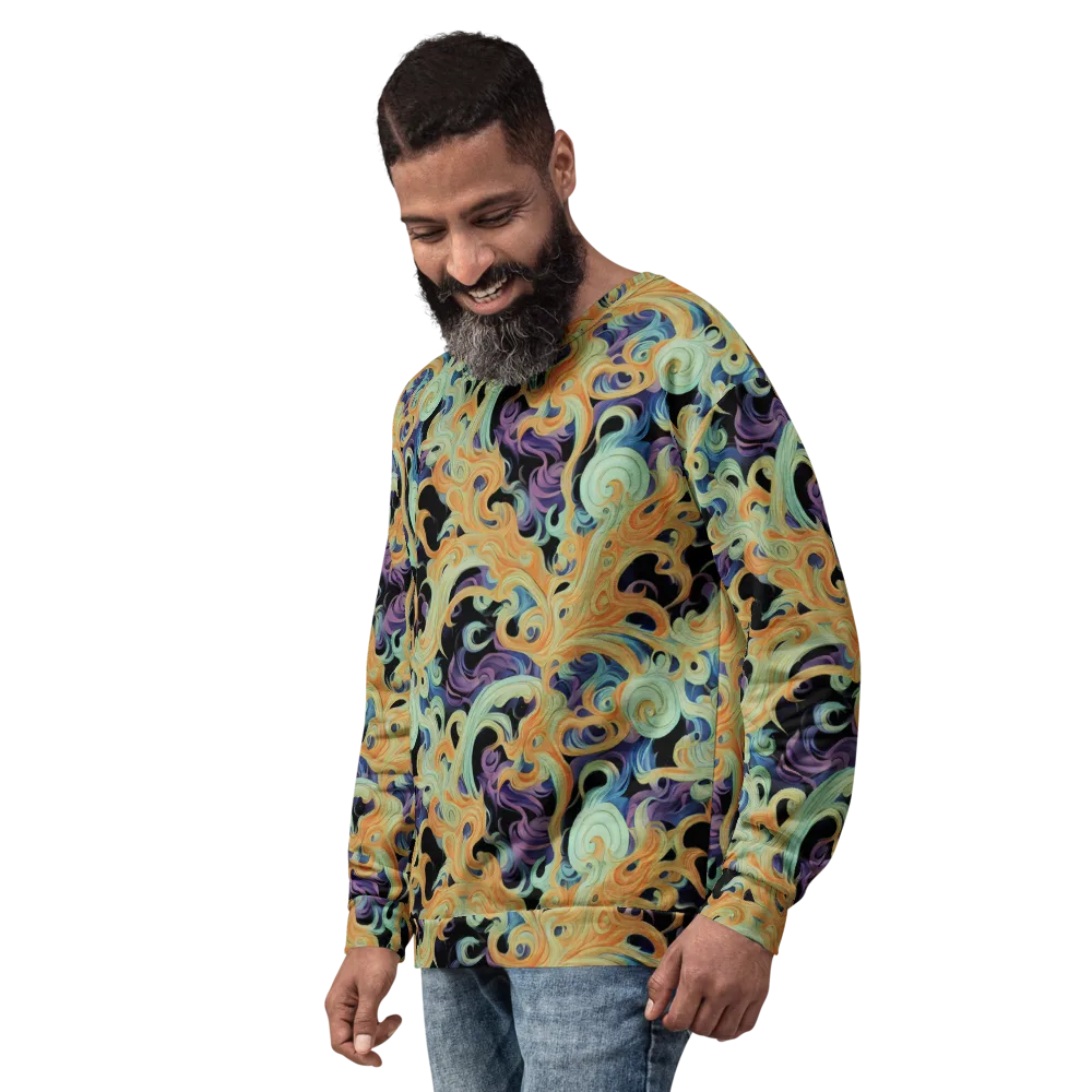 Velvet Vortex on Sweatshirt — Left Front