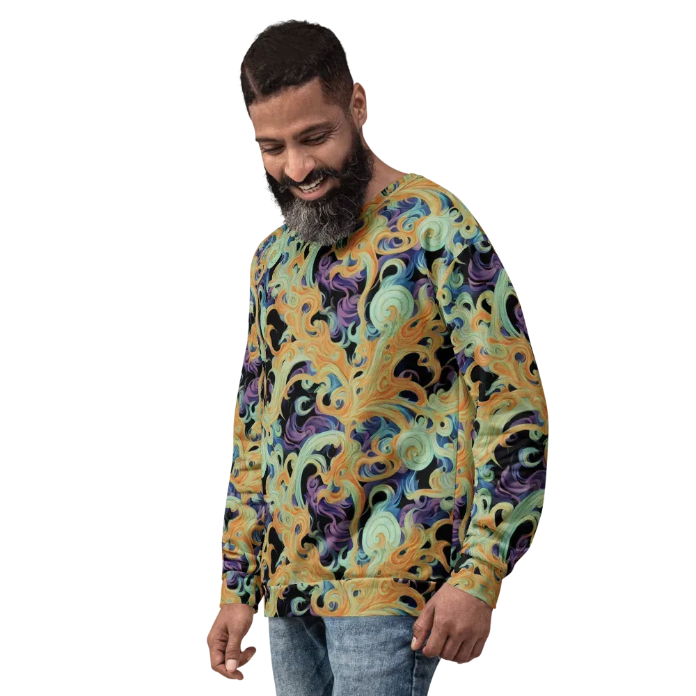Velvet Vortex on Sweatshirt — Left Front